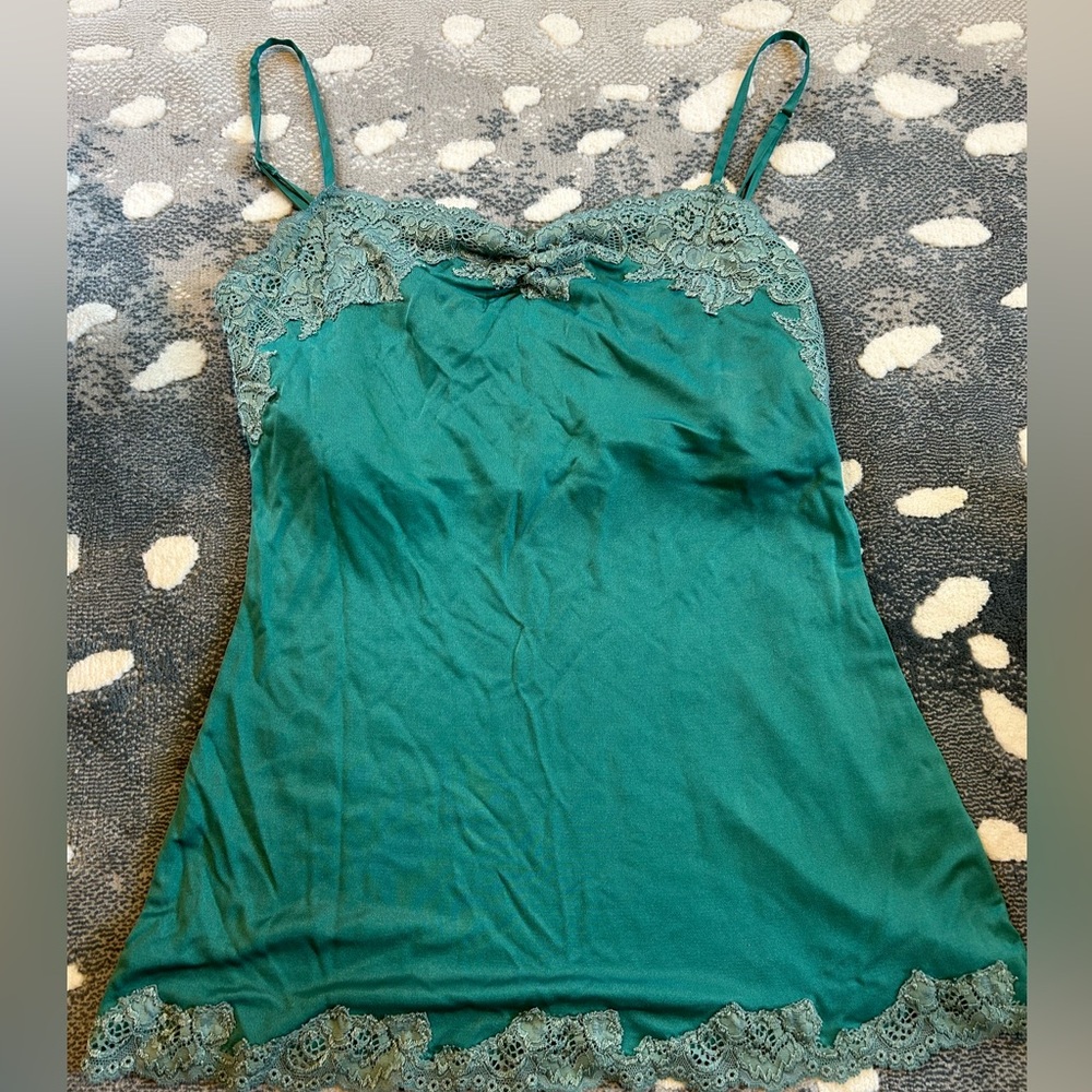 Blue/Green silky lace camisole